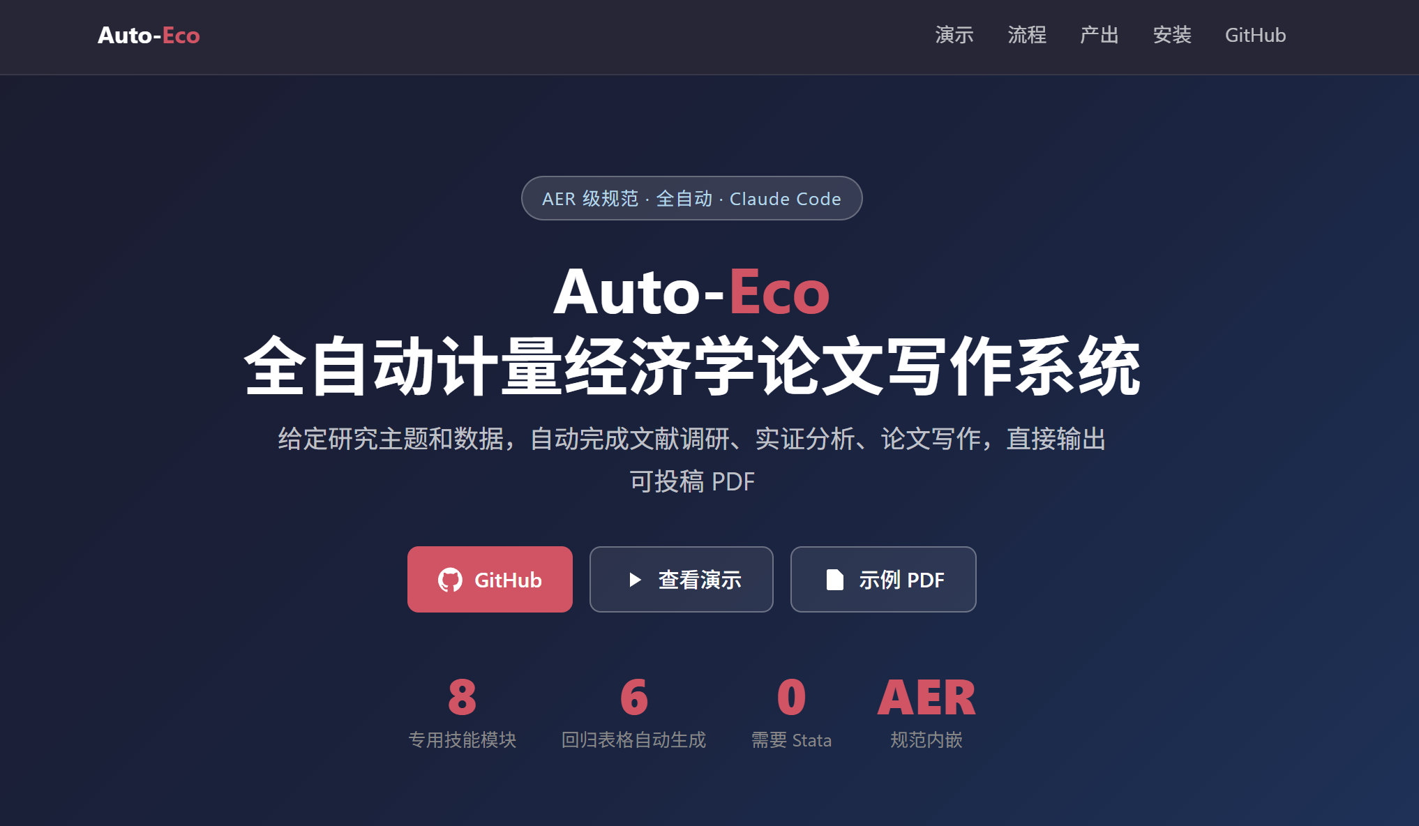 Auto-Eco — Automated Econometrics Paper Writing System